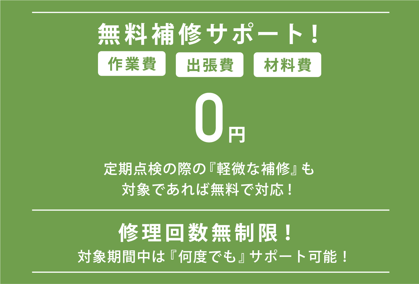 無料補修サポート!